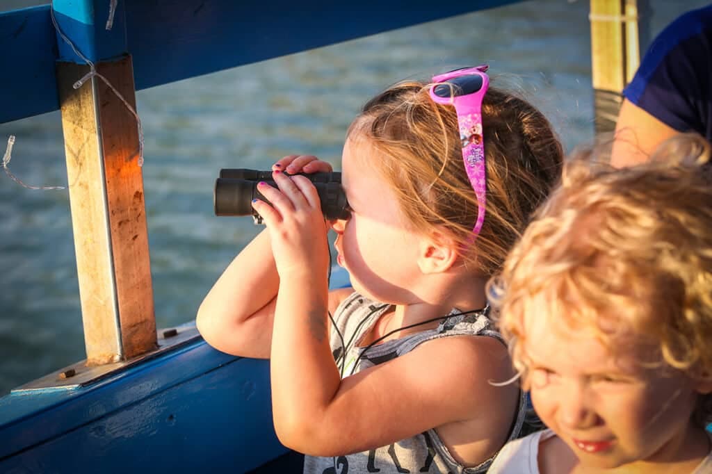 שטים עם ציפורים באגם